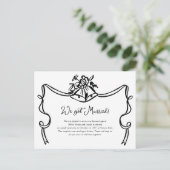 Whimsical Wedding Bells Fotohuwelijksaankondiging Briefkaart (Staand voorkant)