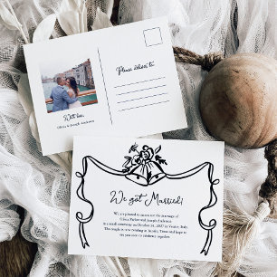 Whimsical Wedding Bells Fotohuwelijksaankondiging Briefkaart