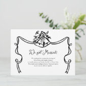 Whimsical Wedding Bells Fotohuwelijksaankondiging Kaart (Staand voorkant)