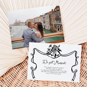 Whimsical Wedding Bells Fotohuwelijksaankondiging Kaart