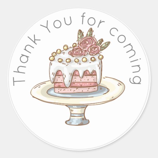 Whimsical Wedding Cake Bedankt voor je plezier Ronde Sticker (Voorkant)
