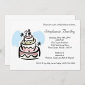 Whimsical Wedding Cake Bridal Shower Kaart (Voorkant / Achterkant)