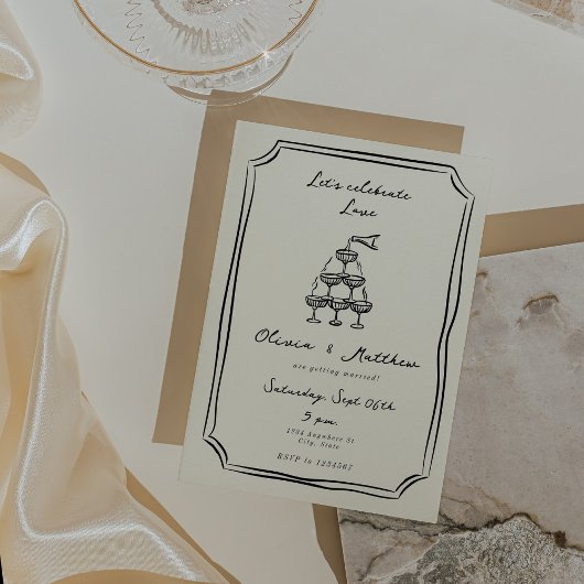 Whimsical Wedding Champagne Tower Kaart