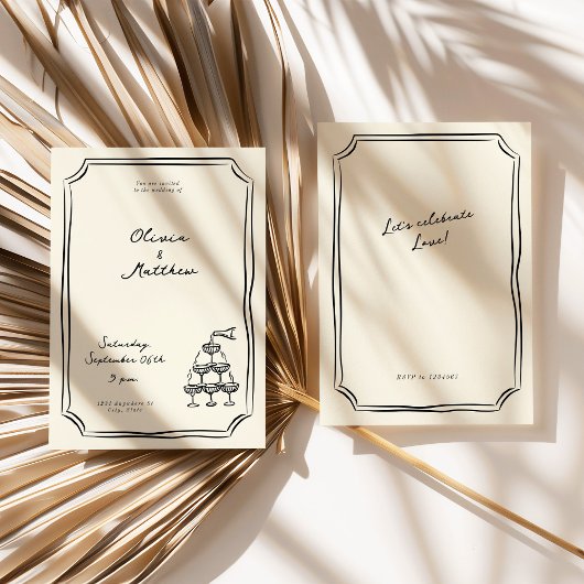 Whimsical Wedding Champagne Tower Kaart