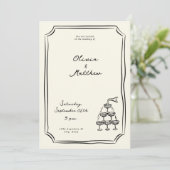 Whimsical Wedding Champagne Tower Kaart (Staand voorkant)