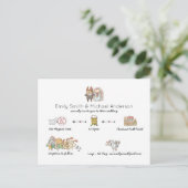 Whimsical Wedding Chronometer Doodle Art Invitatio Briefkaart (Staand voorkant)