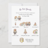 Whimsical Wedding Chronometer Doodle Art Invitatio Kaart (Voorkant)