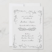 Whimsical  Wedding Dinner Kaart (Voorkant)