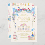 Whimsical Wedding French Chateau Mansion Kaart (Voorkant / Achterkant)