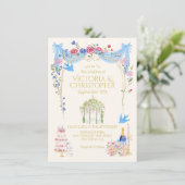 Whimsical Wedding French Floral Gazebo Kaart (Staand voorkant)