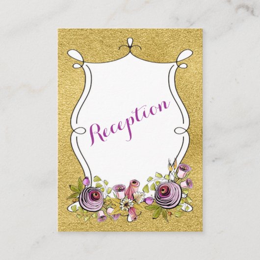 Whimsical Wedding Insert Kaart | FAUX Gold Foil (Voorkant)