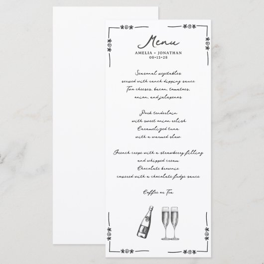 Whimsical Wedding Menu (Voorkant / Achterkant)