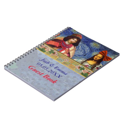 Whimsical Wedding Mona Lisa Guest Book Notitieboek (Linkerzijde)