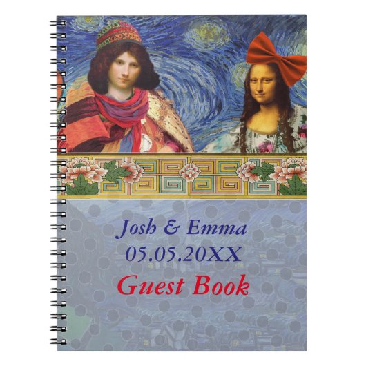 Whimsical Wedding Mona Lisa Guest Book Notitieboek (Voorkant)