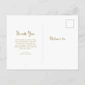 Whimsical Wedding Photo Faux Gold Script Bedankt Briefkaart (Achterkant)