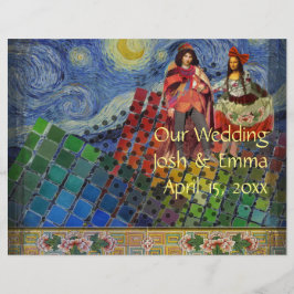 Whimsical Wedding Program Fun Cute Colorful
