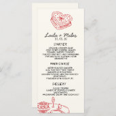 Whimsical Wedding Red Heat Wedding Menu (Voorkant / Achterkant)