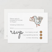 Whimsical Wedding RSVP-Briefkaart Uitnodiging Briefkaart (Voorkant / Achterkant)