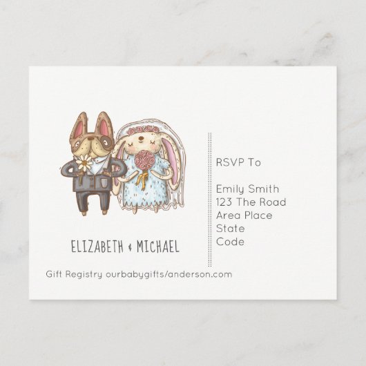 Whimsical Wedding RSVP-Briefkaart Uitnodiging Briefkaart (Achterkant)