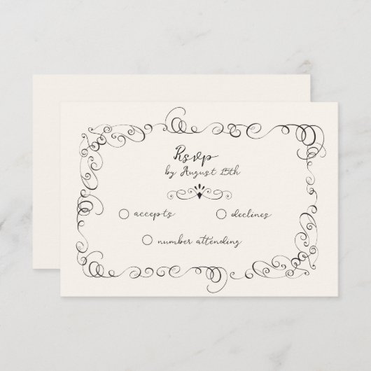 Whimsical Wedding RSVP-Kaarten Informatiekaartje (Voorkant / Achterkant)