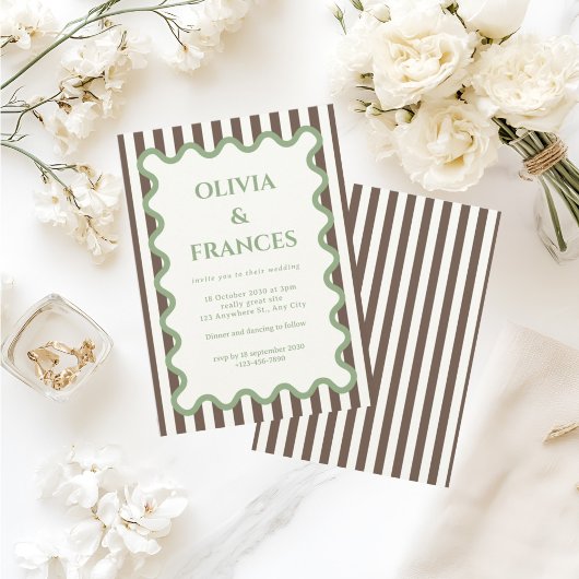 Whimsical Wedding Suite, Wavy Uitnodiging