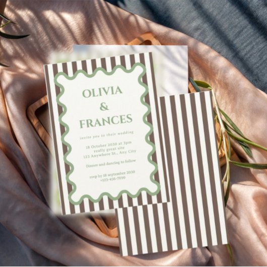 Whimsical Wedding Suite, Wavy Uitnodiging