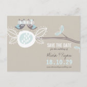Whimsical Wedding Uils Tree Branch Sla de datum op Aankondigingskaart (Voorkant)