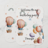 Whimsical "Welcome to My Birthday" Card – Add Name Feestdagenkaart (Voorkant / Achterkant)