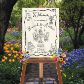 Whimsical Welkom Huwelijk golvend lijst boog Poster