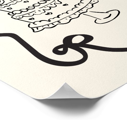 Whimsical Welkom Huwelijk golvend lijst boog Poster (Hoek)