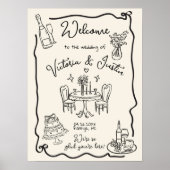 Whimsical Welkom Huwelijk golvend lijst boog Poster (Voorkant)