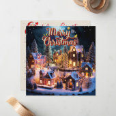 Whimsical Wensen Kerstmis Kaart Notitiekaartje (Voorkant / Achterkant in situ)