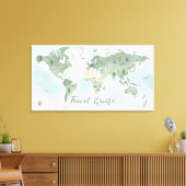 Whimsical Wereldkaart Wall Art - Waterverf Natuur Canvas Afdruk (Insitu (Woonkamer))