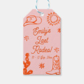 Whimsical Western vrijgezellenfeest weekend Cadeaulabel (Voorkant)