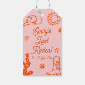 Whimsical Western vrijgezellenfeest weekend Cadeaulabel (Achterkant)