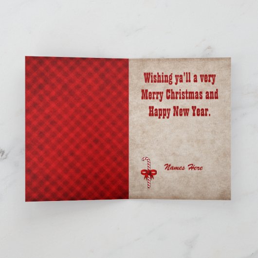 Whimsical Westerne stijl kerst Wenskaart Feestdagen Kaart (Binnen)