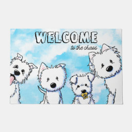 Whimsical Westie Family Deurmat
