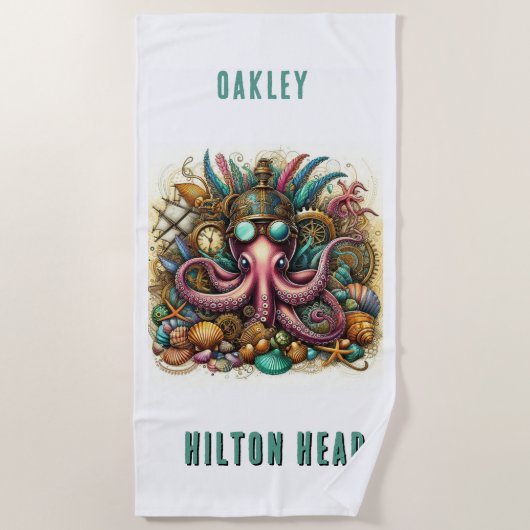 WHIMSICAL WHACKY FUNKY STEAMPUNK OCTOPUS STRANDLAKEN (Voorkant)