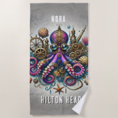 WHIMSICAL WHACKY FUNKY STEAMPUNK PAARSE OCTOPUS STRANDLAKEN (Voorkant)