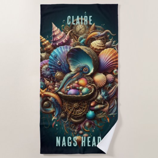 WHIMSICAL WHACKY STEAMPUNK JEWELTONE SCALLOP SHELL STRANDLAKEN (Voorkant)