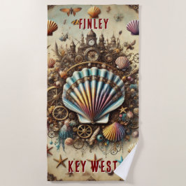 WHIMSICAL WHACKY STEAMPUNK SCALLOP SHELL - TAN STRANDLAKEN