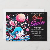 Whimsical Whale Nautical Girl Baby shower Kaart (Voorkant)