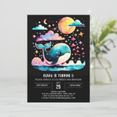 Whimsical Whale Nautical Meisje Verjaardag Kaart (Staand voorkant)