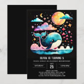 Whimsical Whale Nautical Meisje Verjaardag Kaart (Voorkant / Achterkant)