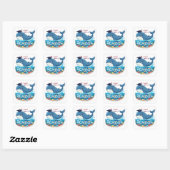 Whimsical Whale 'Off the Scale' School Opwinding Vierkante Sticker (Vel)