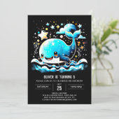 Whimsical Whale Waves Verjaardag Kaart (Staand voorkant)