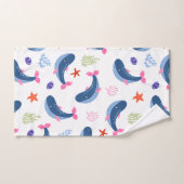 Whimsical Whales and Coral Seamless Pattern Bad Handdoek (Handdoek)