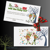 Whimsical What the Elf Gender Reveal Diaper Raffle Informatiekaartje
