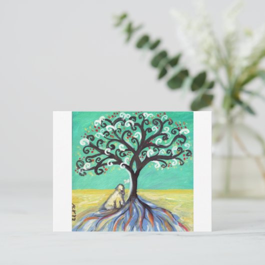 Whimsical Wheaten Terrier-vlinder Briefkaart (Staand voorkant)