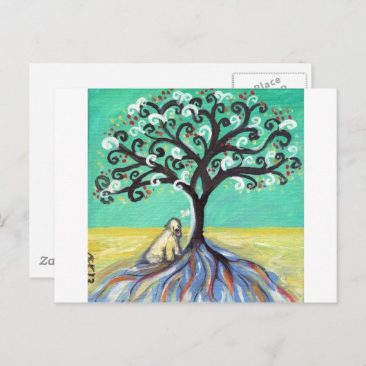 Whimsical Wheaten Terrier-vlinder Briefkaart (Voorkant / Achterkant)